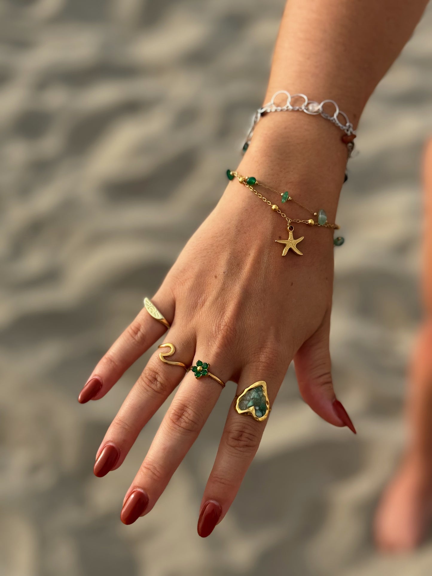 Pulsera brisa con piedras naturales