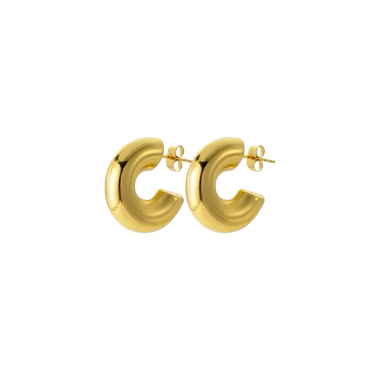 Aretes Chunky Gold Hoops
