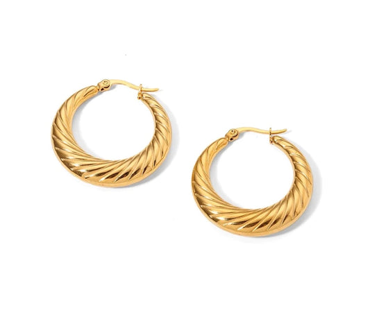 Argollas Curved Hoops dorados